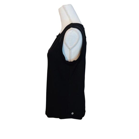 90 Degree by Reflex Yoga Top Size Medium Black Mesh Open Back Workout Active - Picture 5 of 11